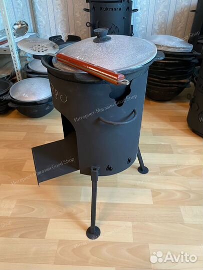 Казан чугунный с печкой