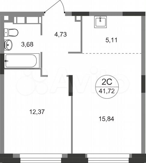 2-к. квартира, 41,7 м², 7/22 эт.