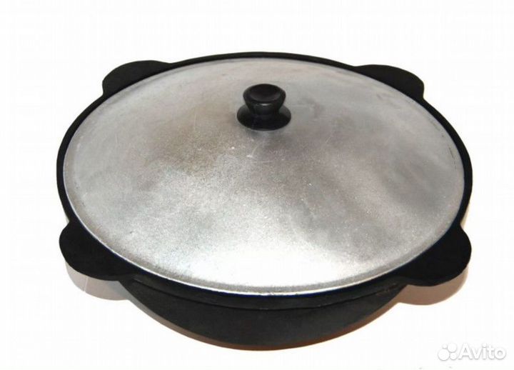 Казан чугунный узбекский 3,5 литра обожженный