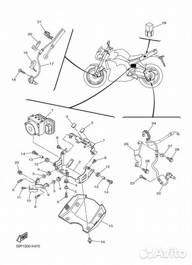 Датчик ABS передний, Yamaha