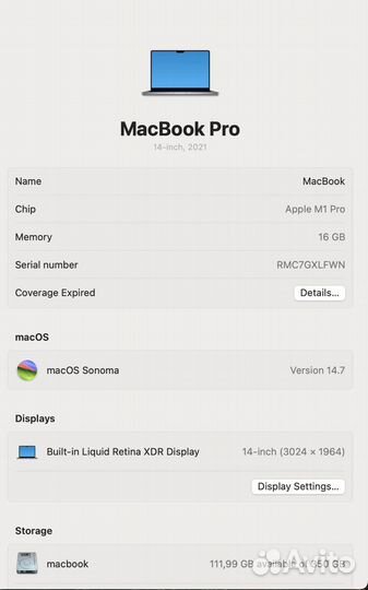 Macbook Pro 14 m1