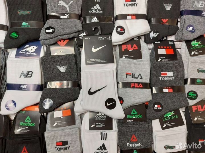 Носки Nike Adidas Lacoste Reebok хлопок