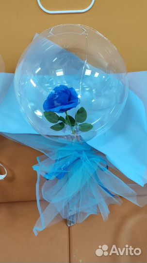 Шар бобо с розой внутри