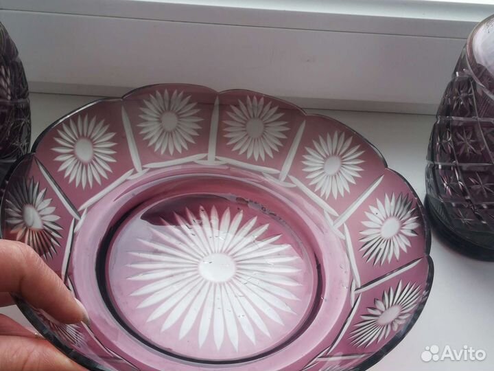 Вазы и Штоф Марганцевый Хрусталь