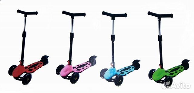 Самокат BKS-140 3-х колес. складной,40 кг (Blue)