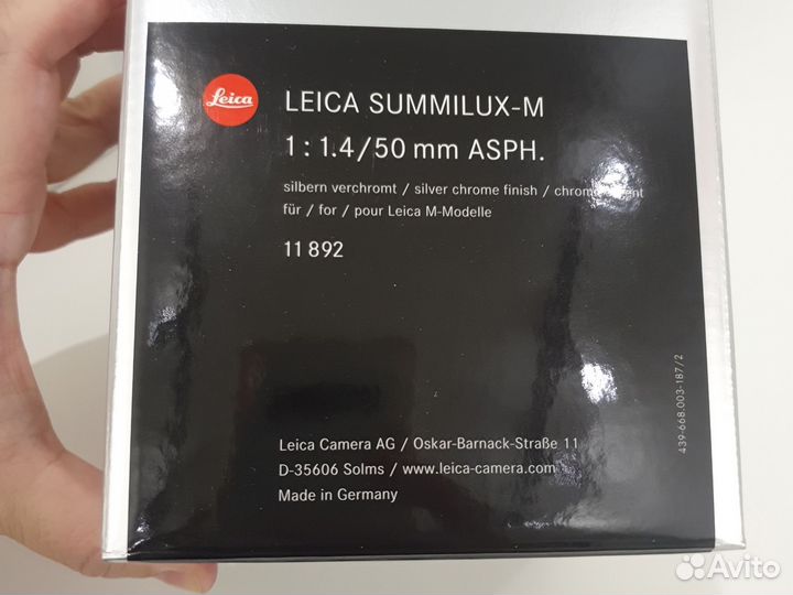 Объектив leica summilux-M 1:1.4/50mm asph новый