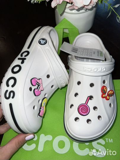 Кроксы crocs белые детские 33/34