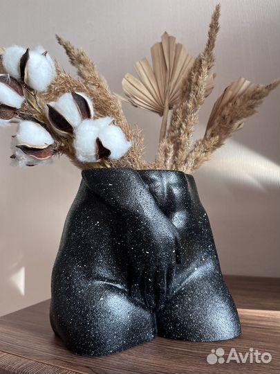 Кашпо женское тело, изделия и подарок из гипса