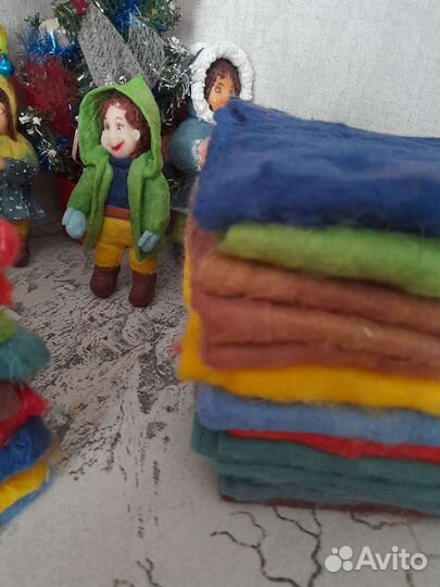 Окрашенная вата для ватных ёлочные игрушек