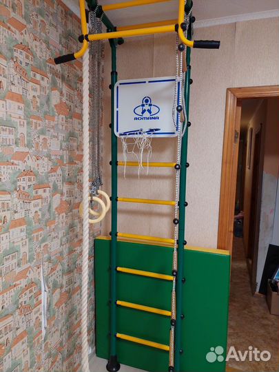 Детская спортивная шведская стенка, мат