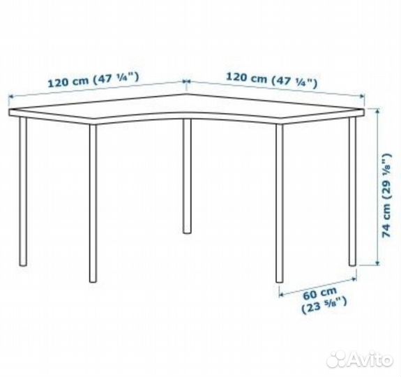 Угловой стол IKEA