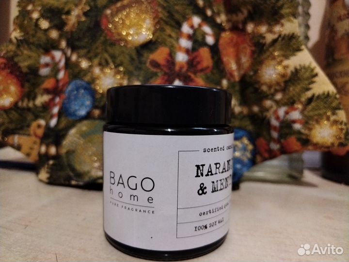 Свеча ароматическая bago апельсин-мята