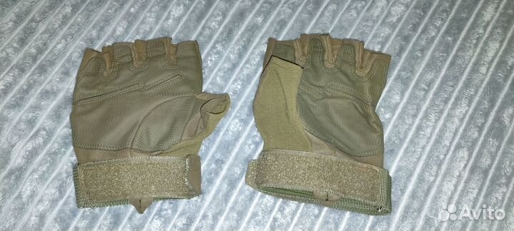 Тактические перчатки без пальцев олива
