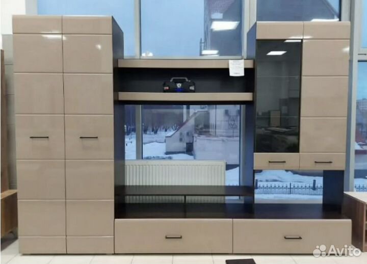 Стенка 2800 ненси 1 венге и капучино глянец