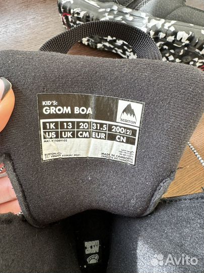 Ботинки для сноуборда burton детские
