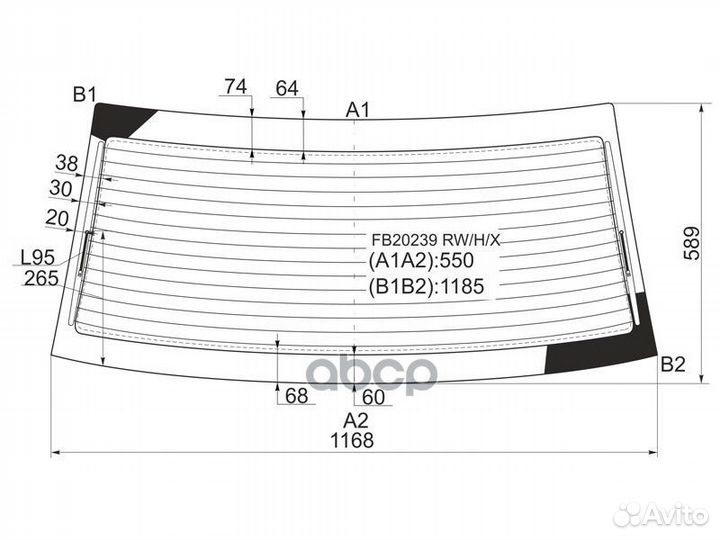 Стекло заднее (Цвет зеленый/ Обогрев) Mercedes