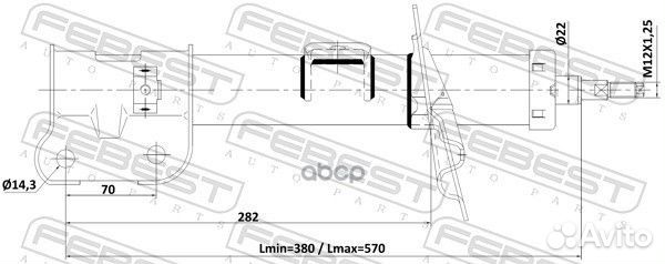 Амортизатор передний левый GAS.twin tube 121100