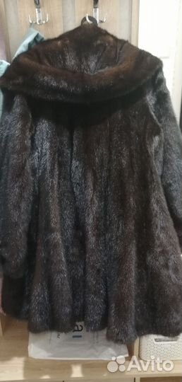 Шуба норковая с капюшоном