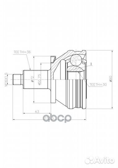 ШРУС наружный VW / skoda / seat GIK04036 ganz
