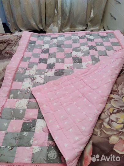 Одеяло лоскутное (пэчворк) для девочки детское