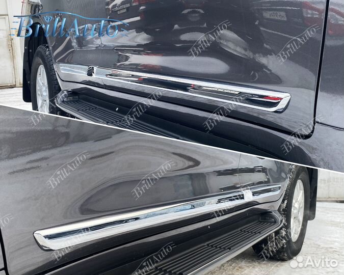 Молдинги Land Cruiser 200 на двери, узкие