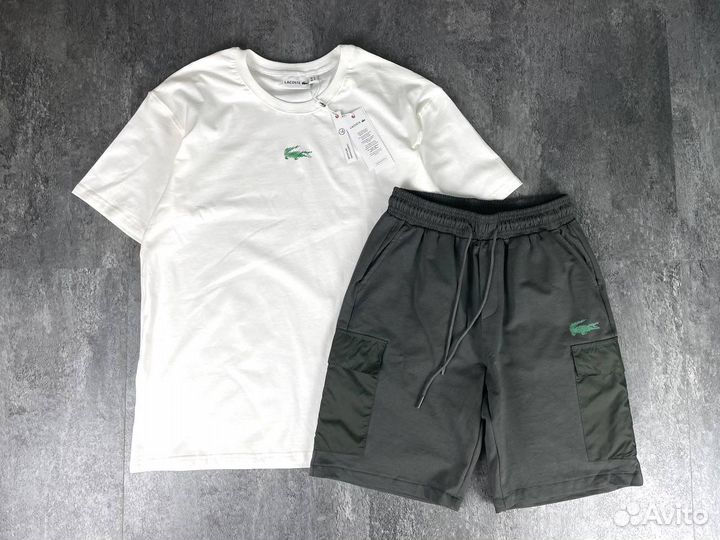 Костюм мужской lacoste футболка и шорты