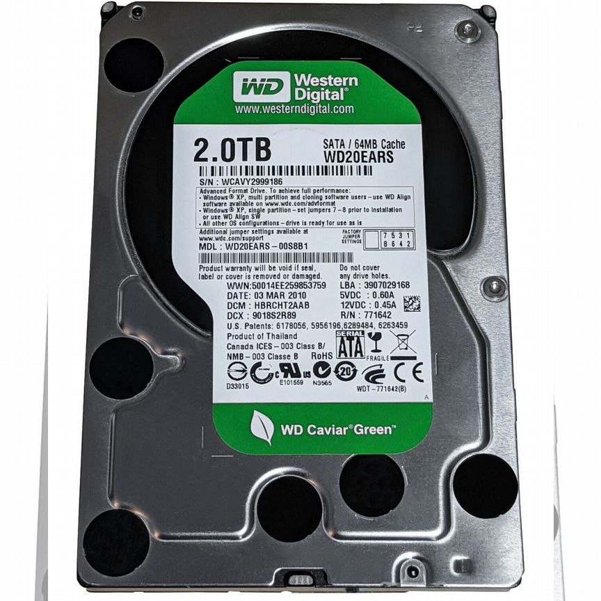[WD20EARS] Жесткий Диск Western Digital Wd20ears 2tb SATA2