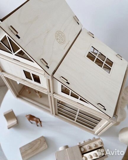 Домик кукольный деревянный магнитный конструктор