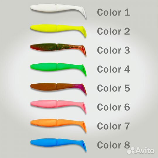 Силиконовые приманки виброхвост Gum в ассортименте