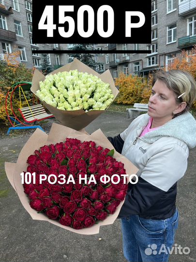 Цветы букеты 101 роза