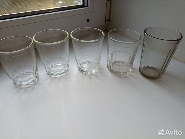 Стаканы граненые СССР кружка синяя чашка золото