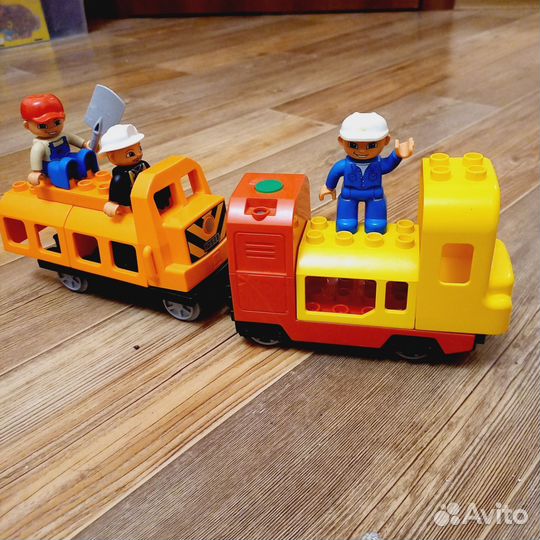 Lego duplo оригинал. Паровоз + машинка