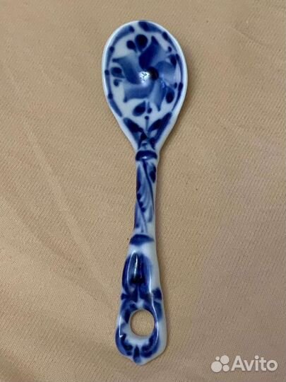 Ложка чайная.10шт.фарфор,гжель