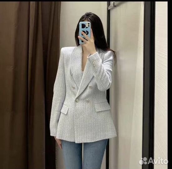 Твидовый жакет zara