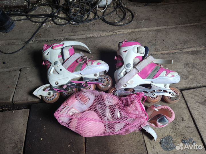 Роликовые коньки детские с защитой