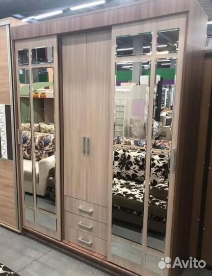 Шкаф-купе Ясень шимо тёмный/Шимо светлый