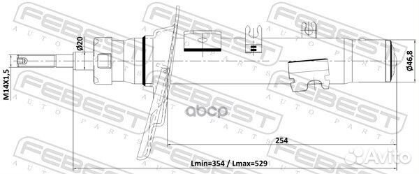 Амортизатор передний левый GAS.twin tube 25110