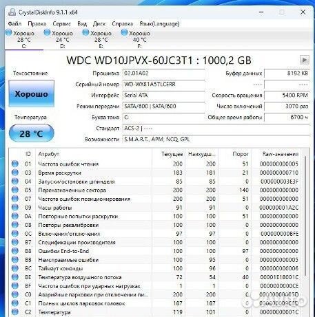 Жесткий диск WD Blue для ноутбука