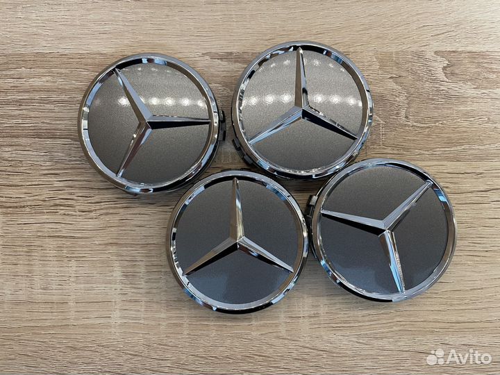 Колпачки Заглушки диска цвет графит mercedes 75 мм