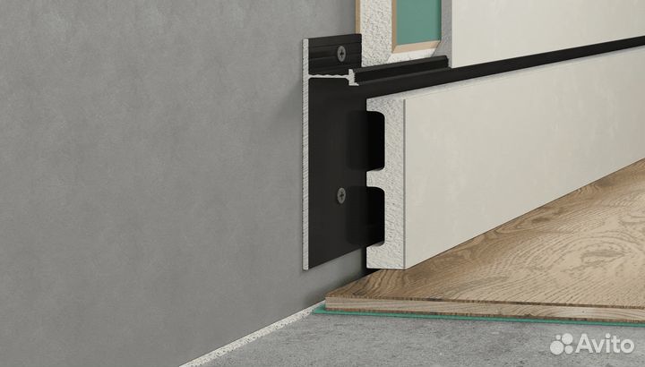 Плинтус скрытый щелевой анодиров-ый 3000 мм