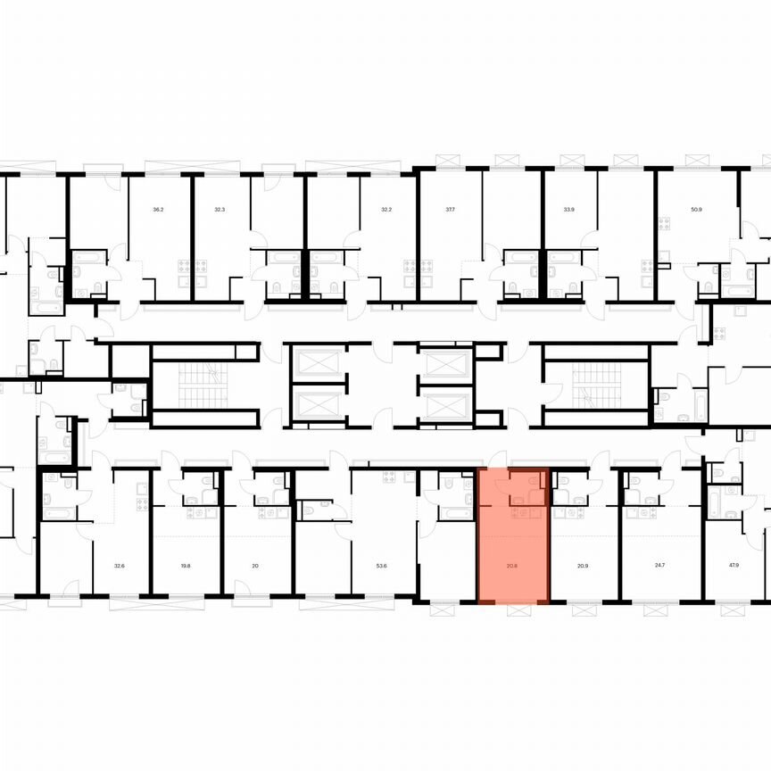 Квартира-студия, 20,8 м², 4/24 эт.