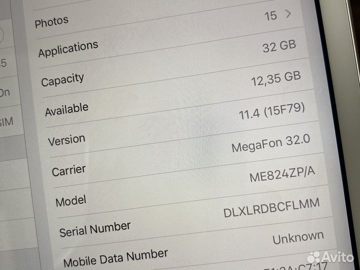 iPad Mini 2 32gb (WiFi + Cellular) A1490