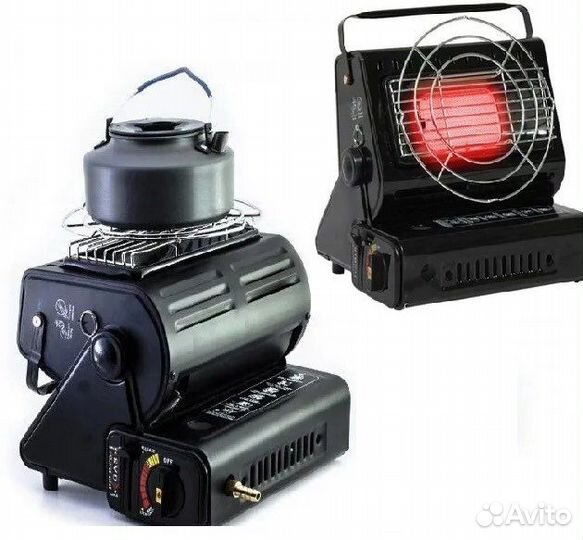 Плитка-обогреватель 2 в 1, газовая с переходником