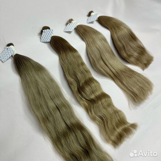 Волосы для наращивания темно-русые, кудри