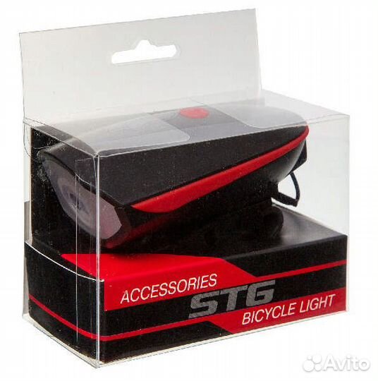 Фонарь STG велосипедный передний с сигналом FL1544A