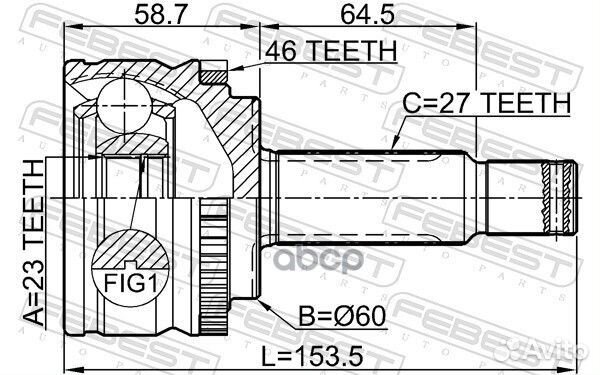 Шрус наружный ceed 2.0/1.6 diesel/I30 (23*60*27