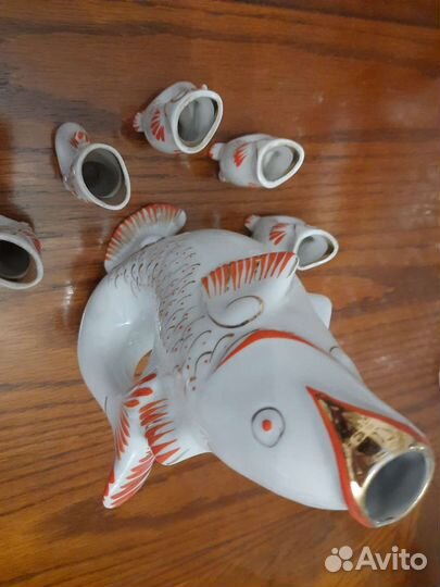 Набор посуды винтаж.Рыбки.Оригинал