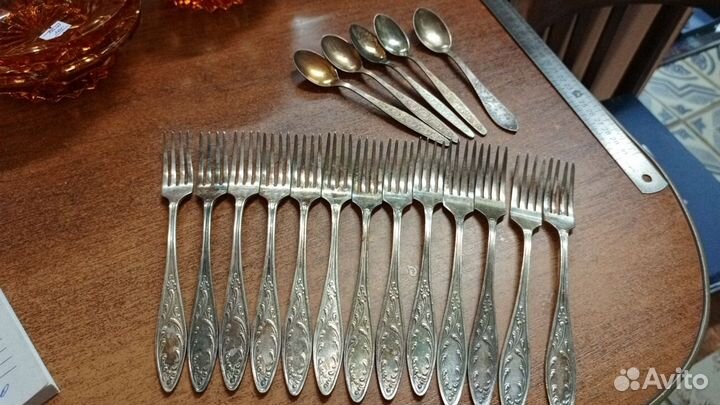 Набор столовых приборов мельхиор СССР