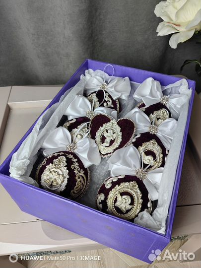 Новогодние игрушки ручной работы из бархата