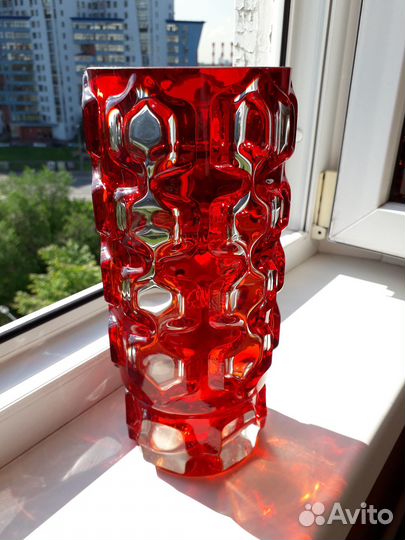 Ваза цветное стекло СССР Мурахвер Неман